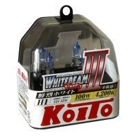 Галогенные лампы Koito Whitebeam III H1 4200K 12V 55W (100W) - 2 шт.